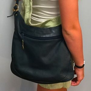 Genuine leather navy blue purse (made in Korea)